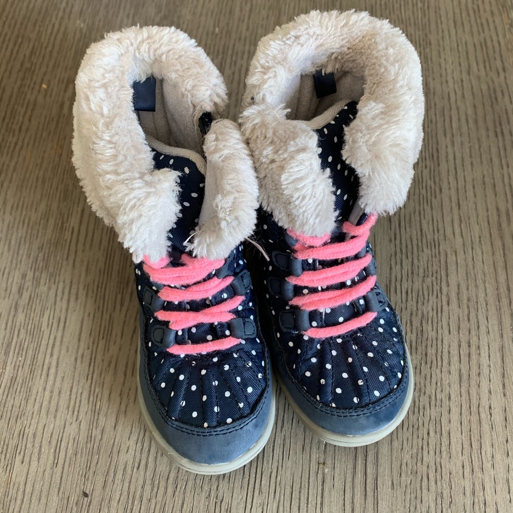 Carter's toddler snow boots Navy 8